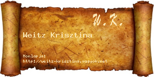 Weitz Krisztina névjegykártya